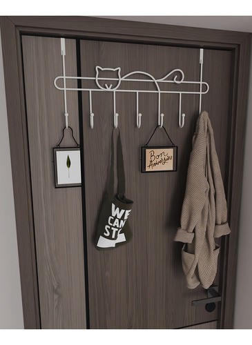 Perchero Gancho Para Puerta Colgador De Ropa Color Blanco