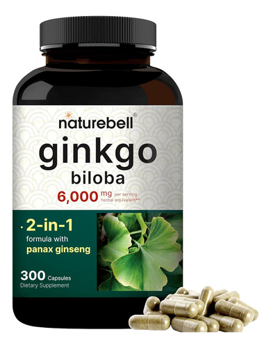 Ginkgo Biloba Plus 6000 Mg Para La Memoria Y Concentración