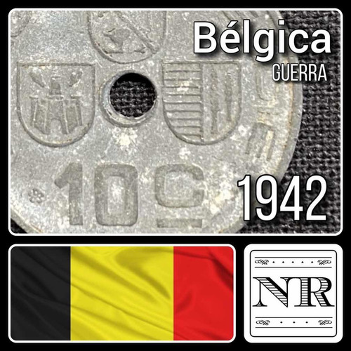 Bélgica - 10 Centimes - Año 1942 - Km #126 - Zinc - Guerra