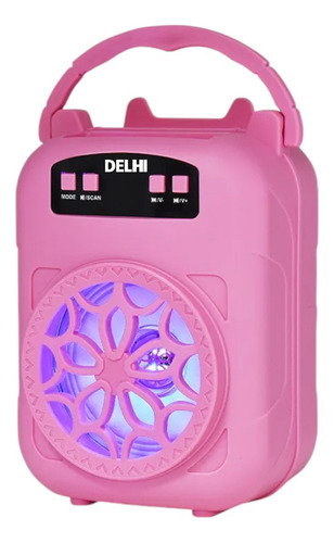 Parlante Portatil Delhi Inalambrico Bluetooth 500w 3 PuLG Color Rosa