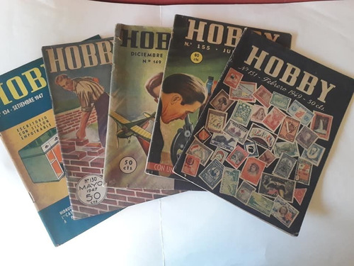 Lote 5 Antiguas Revistas Hobby Años 1947/49 Muy Sanas.