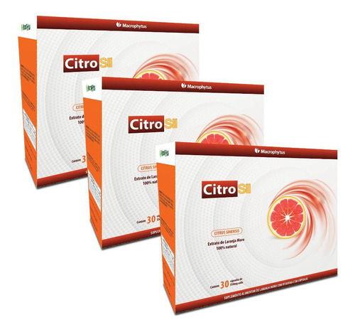 Kit 3x Citrosil Extrato Seco Laranja Moro 30 Cápsulas