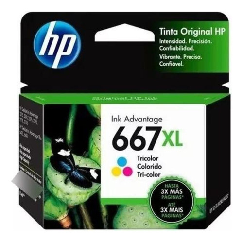 Tinta Hp 667 Xl Negro O Color Original Alto Rendimiento 