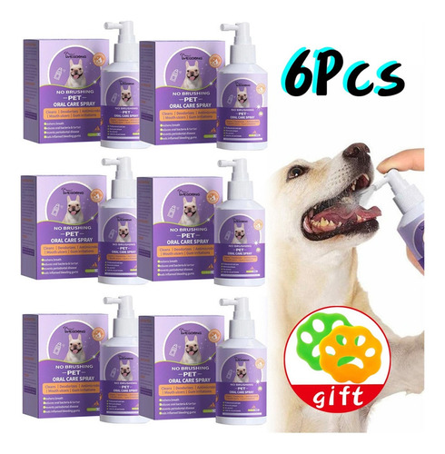 Pack De 6 Unidades De Spray Bucal For Mascotas