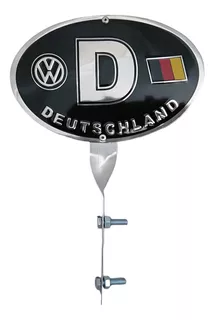 Placa Asta Bandera Volkswagen Vocho Deutschland Negro