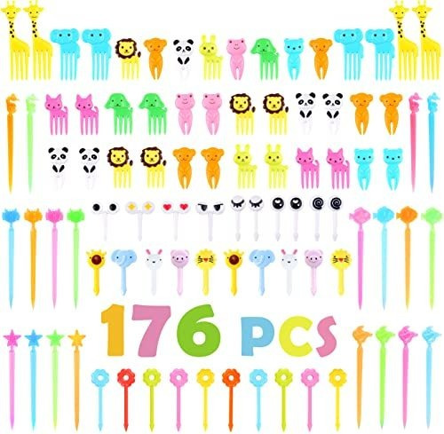 126 Pcs Animal Food Picks For Kids, Fatloda Fun Bento Wr2js