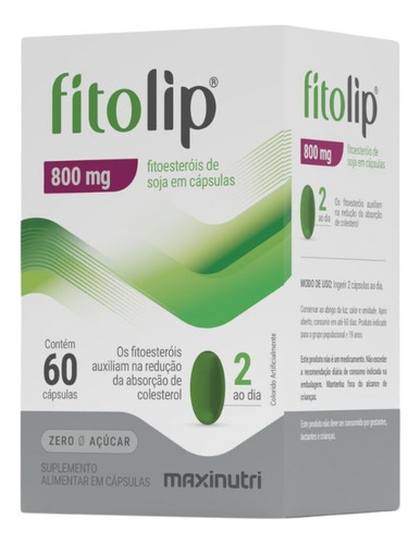Fitolip- Fitoesterol 800mg 60 Cápsulas Maxinutri Sabor Neutro
