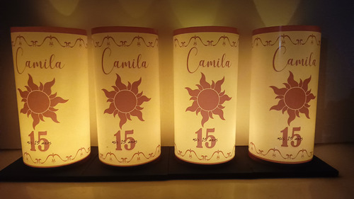 Centros De Mesa Rapunzel Fanal Pantalla Luz Led 12x20 Pack