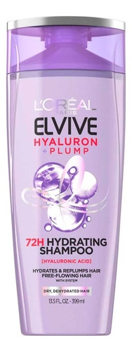 Shampoo Elvive Hyaluron Plump 72h De Hidratación. 399 Ml