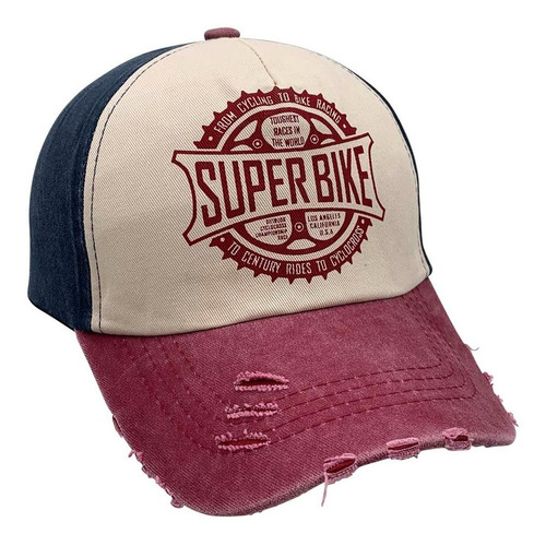 Gorra Vintage Jean Gastada Visera Curva Algodón Superbike