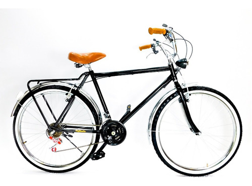 Bicicleta Clásica Retro Vintage Faro Led Y 18 Velocidades