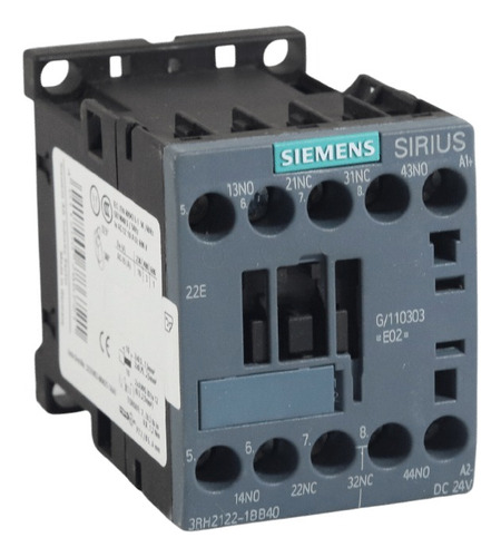 Siemens 3rh2122-1bb40 Contactor Auxiliar 24 V Dc 2 No + 2 Nc