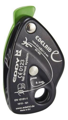 Dispositivo Para Descenso Controlado Cuerda 10 A 12 Mm Eddy Black/green