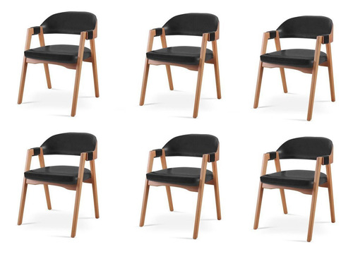 Conjunto De Cadeiras Para Mesa De Jantar 6 Unidades Bg