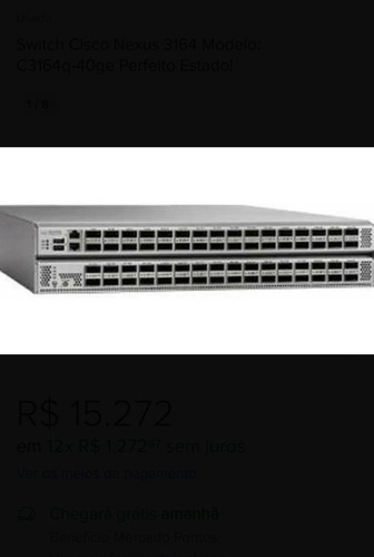 Switch Cisco Nexus 3164 Modelo: C3164q-40ge Ótimo Estado.