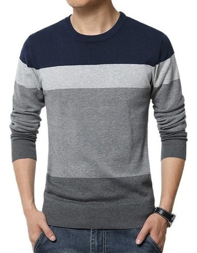 Men's Casual Striped Knit Sweater 1