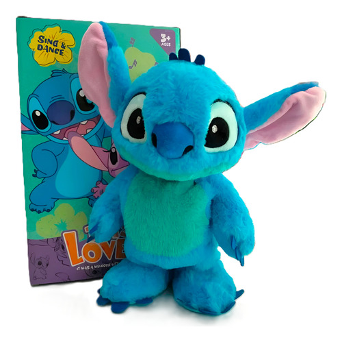 Muñeco Peluche Stich Con Movimiento Baila Camina 3 Sonidos Azul