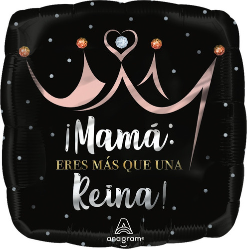 5pz Globo Metálico Mama Reina Negro 18in Q43 0mom0