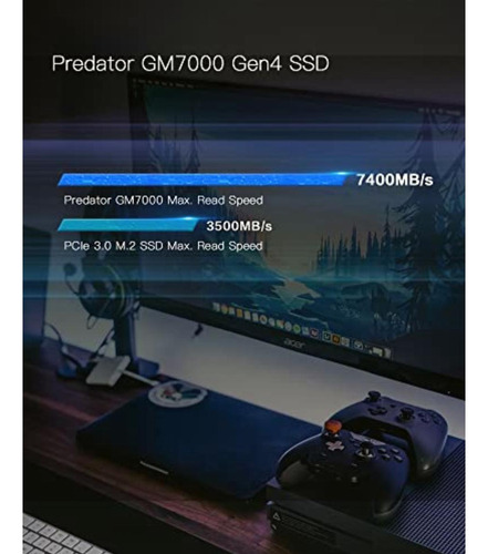 Acer Unidad Ssd Predator Gm7000 4tb M.2 Nvme Gen4x4 7400mb/s