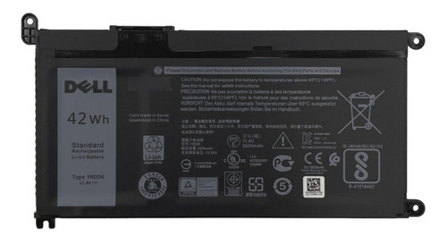 Yrdd6/ Battery 11.4v 42wh 3500mah 3 Cells/ Original