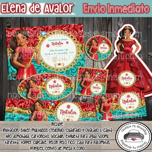 Kit Imprimible Invitacion Candy Bar Elena De Avalor Decora 