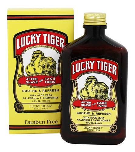 Tónico Lucky Tiger Para Después Del Afeitado Y La Cara 8 Oz.