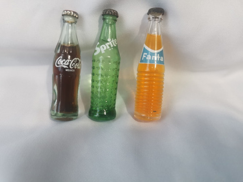 Lote 3 Piezas Botellas Botellitas Coca Cola Sprite Fanta 