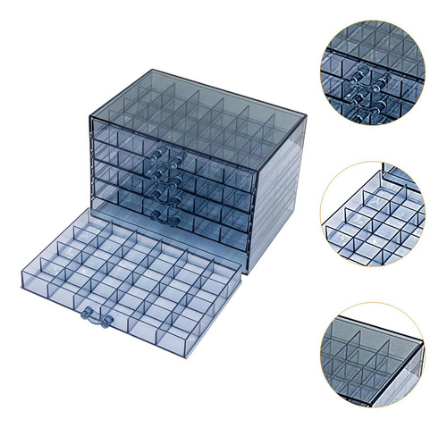 Organizador De Joyería Caja De Almacenamiento De Uñas Azul