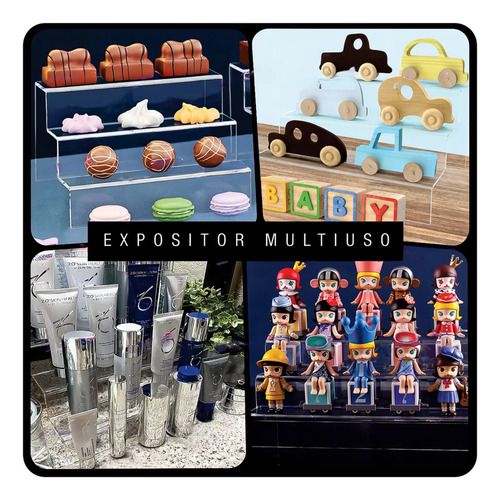 Expositor Acrílico Plataforma Funko Escada Festa 30x15x15
