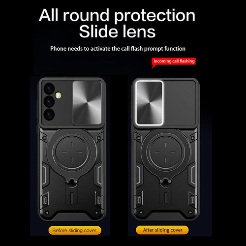 Funda Uso Rudo Carcasa Cámara Para Samsung Galaxy A15 +mica Negro Samsung Galaxy A15 4g/5g