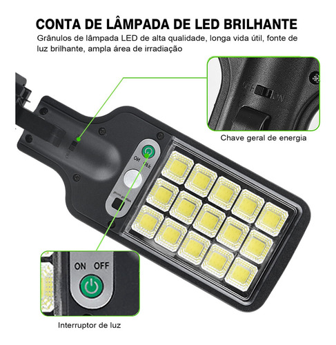 Kit 2 Mini Luminária Solar De Parede Refletor Com Controle