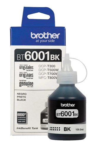 Botella De Tinta Brother Bt6001bk