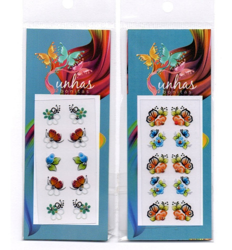 Kit 50 Joias De Unhas (25 Pares Joias) + 25 Adesivos 3d