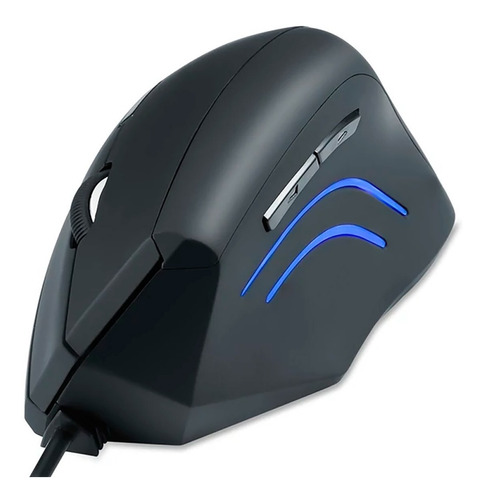 Mouse Perixx Ergonomico C/ Cable Y Luces Led. + 6 Botones Color Negro