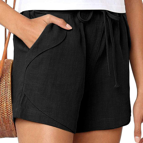 Loos Con Bolsillo En La Cintura Elásticos Casuales Con Cordó