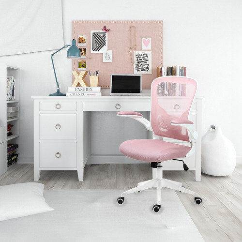Silla De Escritorio Mundo In Vest Ejecutiva Ergonomica Mesh Color Rosa