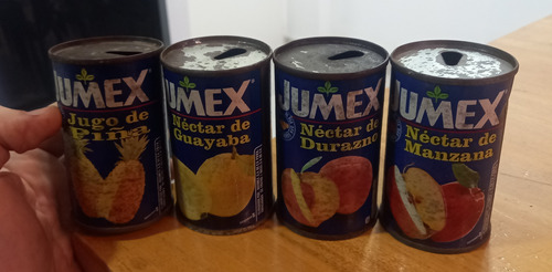 4 Latas Antiguas De Jugos Jumex Chapa 165ml Mexico Año 1992