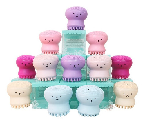 Set 12 Pz Exfoliador Facial Silicona Esponja Pulpito Mayoreo