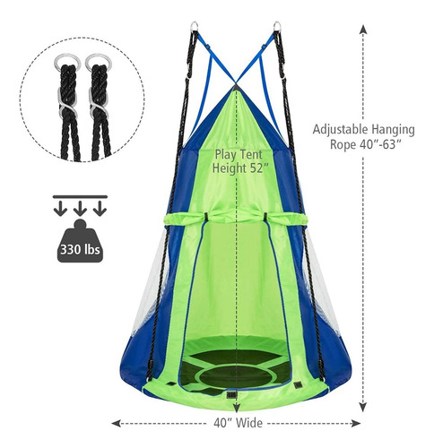 Platillo Volador Columpio Árbol Campo Juegos Swing Ninos