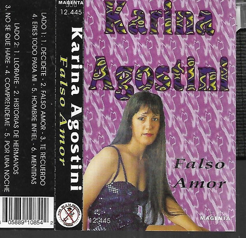 Karina Agostini Album Falso Amor Sello Magenta Cassette 