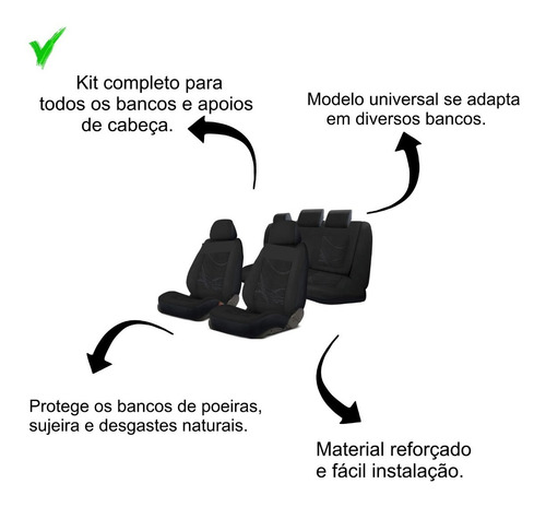 Imagem 2 de 6 de Capas Bancos Automotivos Carro Em Tecido Original Grosso