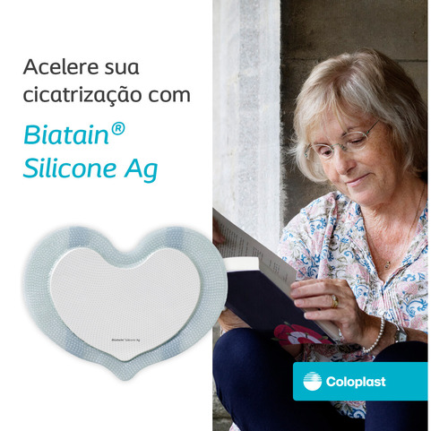 Curativo Biatain Silicone Ag 10x10 Coloplast 39637 - 5 Unida