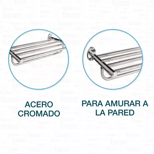 Estantería Toallero de Pared Cromado para Baño