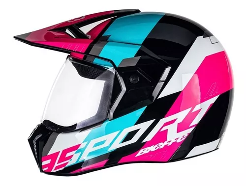 Capacete Moto Bieffe 3 Sport Kondzilla Preto E Rosa Fosco