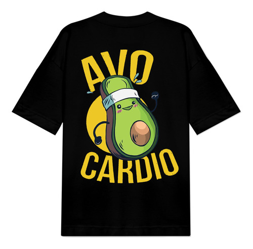 Camiseta Oversize Avvocardio Gym Fitness Aguacate Estampada