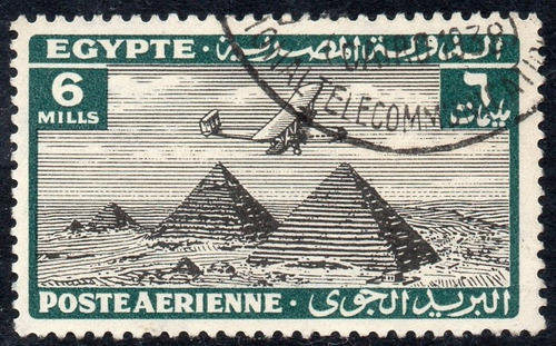 Egipto Sello Aéreo Usado Avión Sobre Pirámides X 6m Año 1933