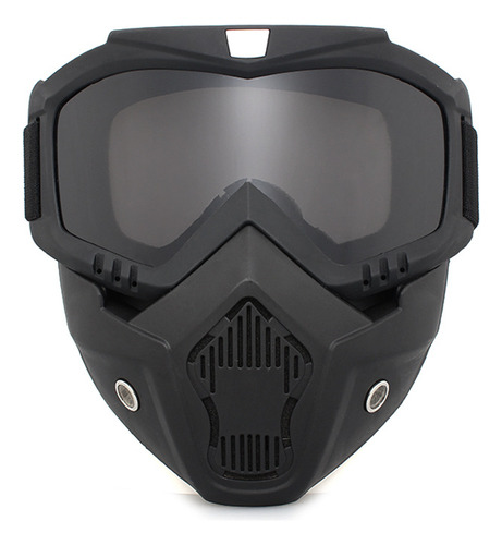 Antiparras Retro Para Moto, Marco Negro, Pieza Gris