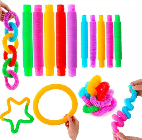 12 Pop It Tube - Pop It Tubo 12 Piezas Colores Surtidos