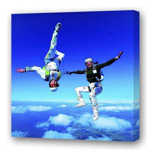 Cuadro 45x45cm Skydiving Deporte Extremo Paracaidas