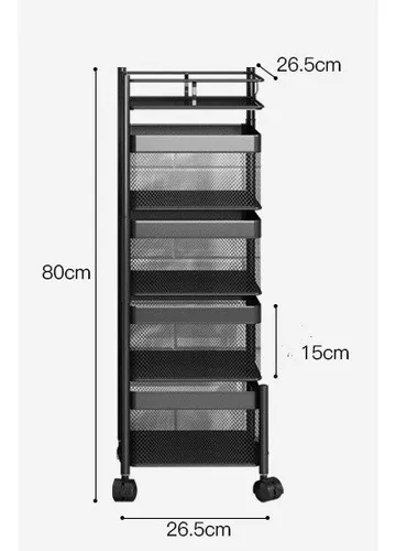 Carrito verdulero para verduras frutas de 4 alturas con ruedas cocina  peluquería